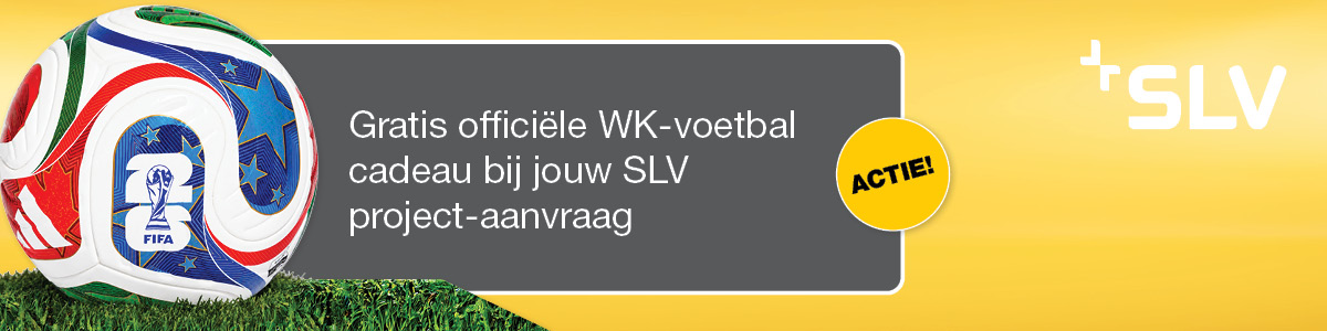 Gratis offici&euml;le WK-voetbal cadeau bij jouw SLV project-aanvraag